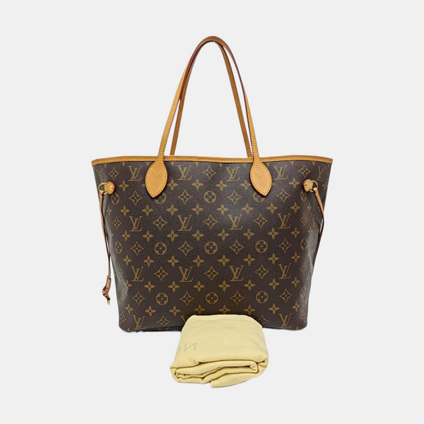 NEVERFULL MM Monogram Coated Canvas Brown
