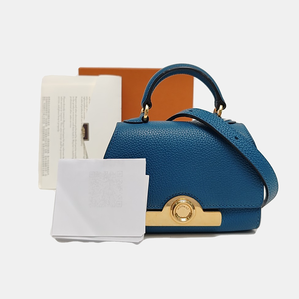 Calfskin Shoulder Bag Mini Blue