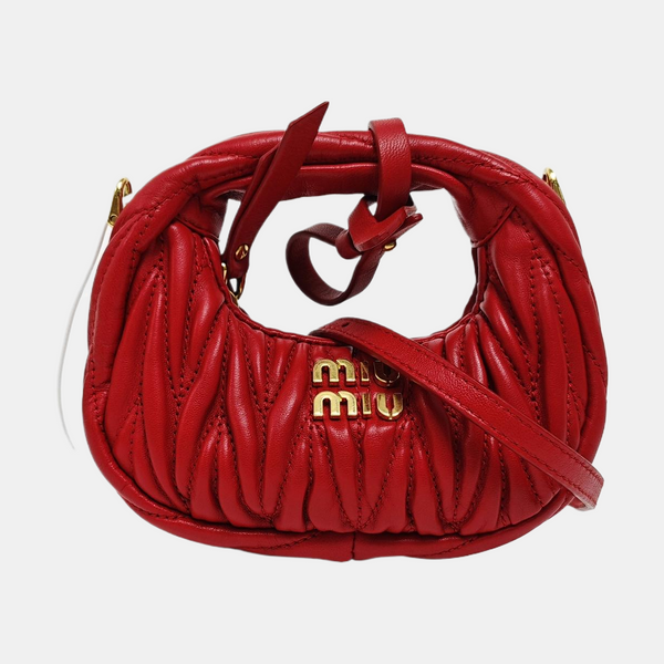 Wander Matelassé Super Mini Quilted Lambskin Red