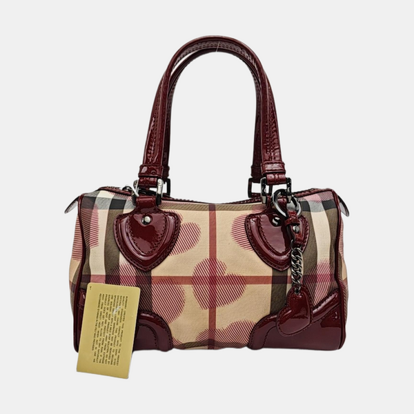 Coated Canvas Top Handle Bag Beige