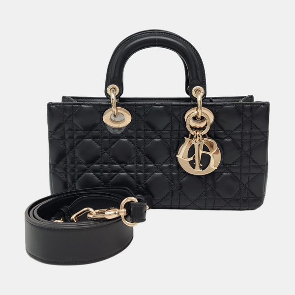 Lady D-Joy Medium Cannage Lambskin Black
