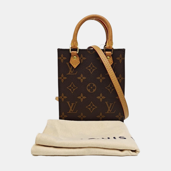 SAC PLAT Mini Monogram Coated Canvas Brown