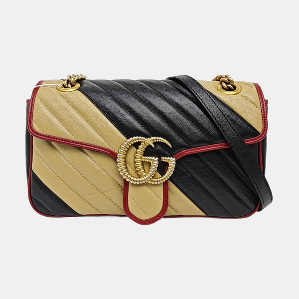 GG Marmont Medium Quilted Calfskin Multicolor