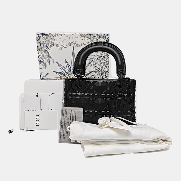 Lady Dior Mini Quilted Calfskin Black