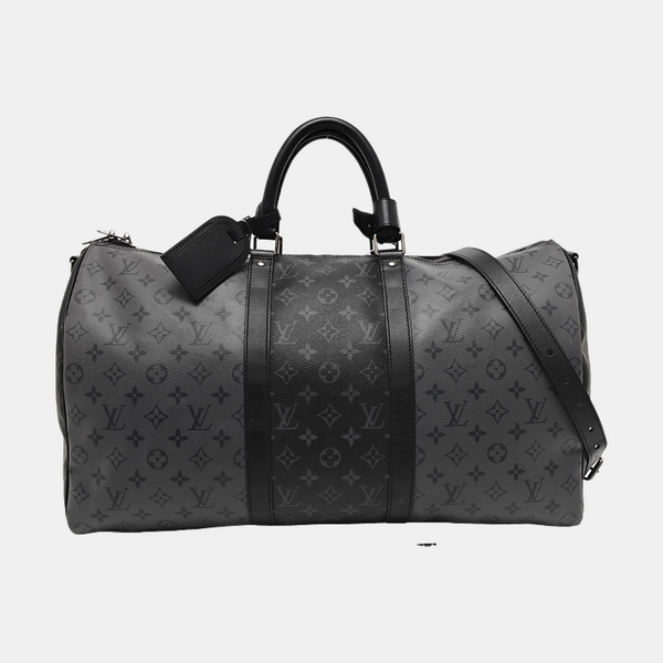 KEEPALL 50 Monogram Coated Canvas Gray