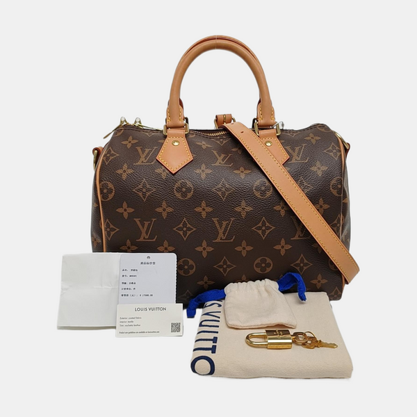 SPEEDY 25 Monogram Coated Canvas Brown