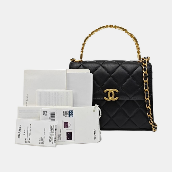 KELLY Medium Quilted Lambskin Black