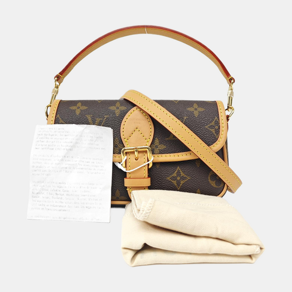 DIANE Nano Monogram Coated Canvas Brown