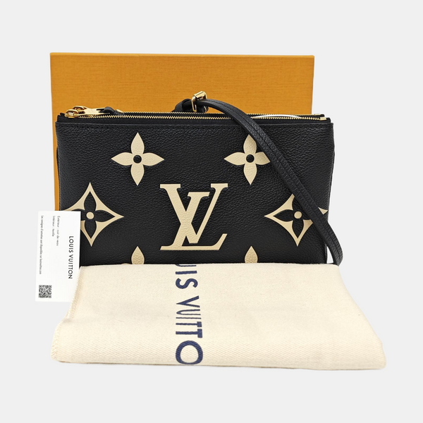 Monogram Calfskin Shoulder Bag Black