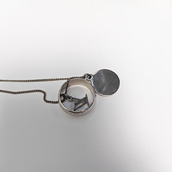 Monogram Metal Silver Necklace