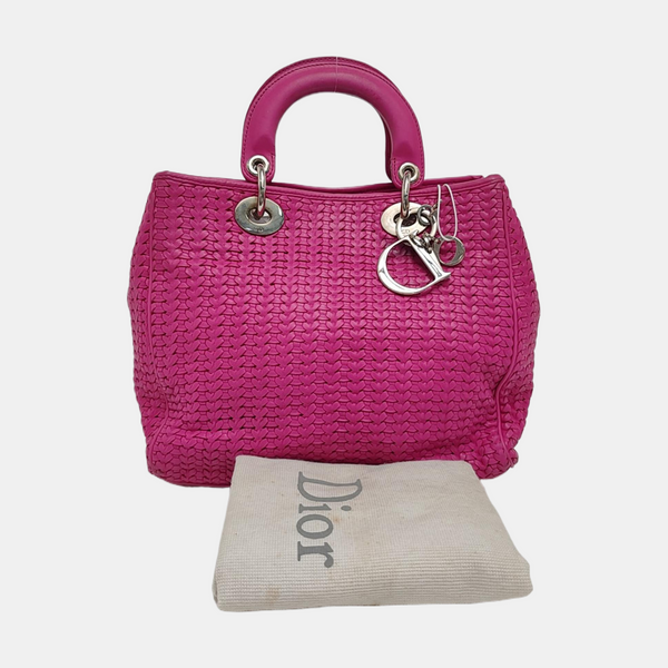 Authenticated pre-owned Diorissimo Calfskin Red - Tote Bag at Looply