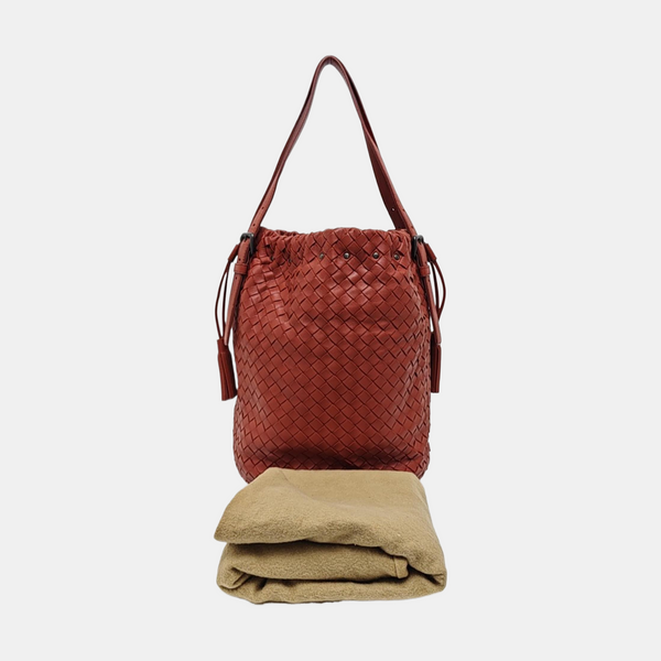 Lambskin Bucket Bag Red