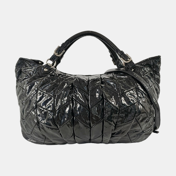 Quilted Patent Leather Black