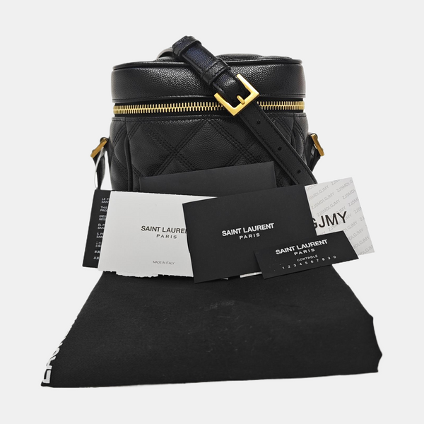 80'S VANITY Quilted Calfskin Black