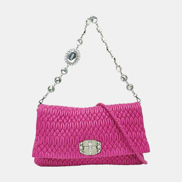 Crystal Quilted Lambskin Red