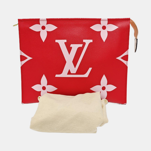 TOILET POCKET 26 Monogram Coated Canvas Red