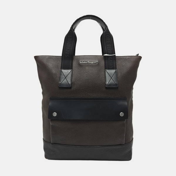 Calfskin Top Handle Bag Brown