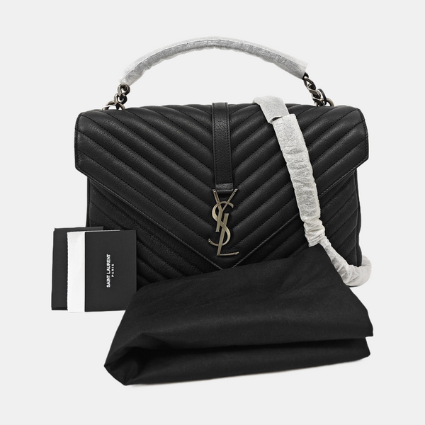 COLLEGE Chevron Lambskin Black