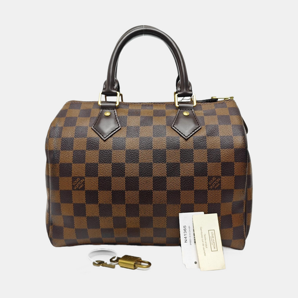 SPEEDY 25 Damier Ebene Coated Canvas Brown