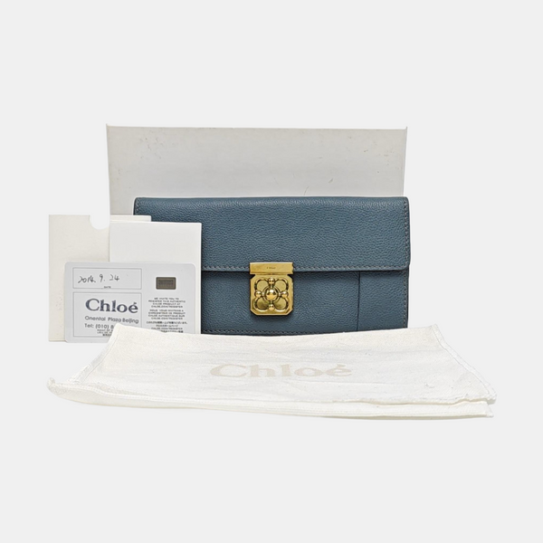 Elsie Calfskin Blue Wallet