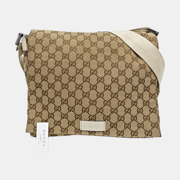 Monogram Canvas Crossbody Bag Beige