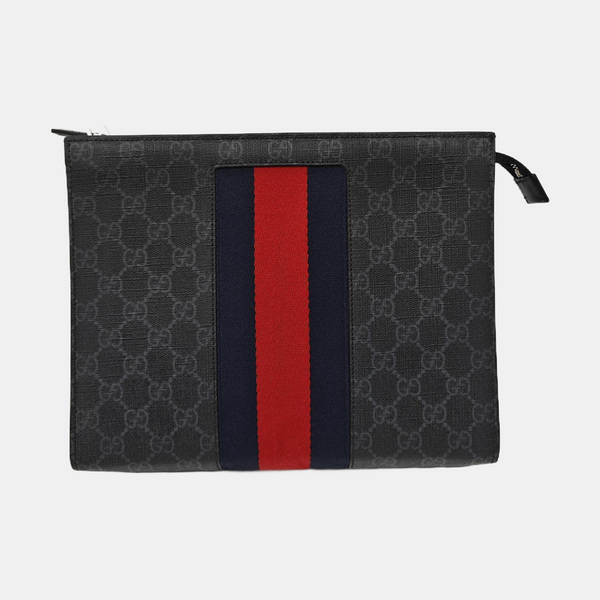 GG Supreme Monogram Coated Canvas Gray