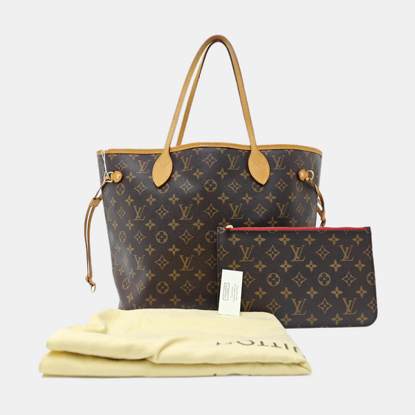 NEVERFULL MM Monogram Coated Canvas Brown