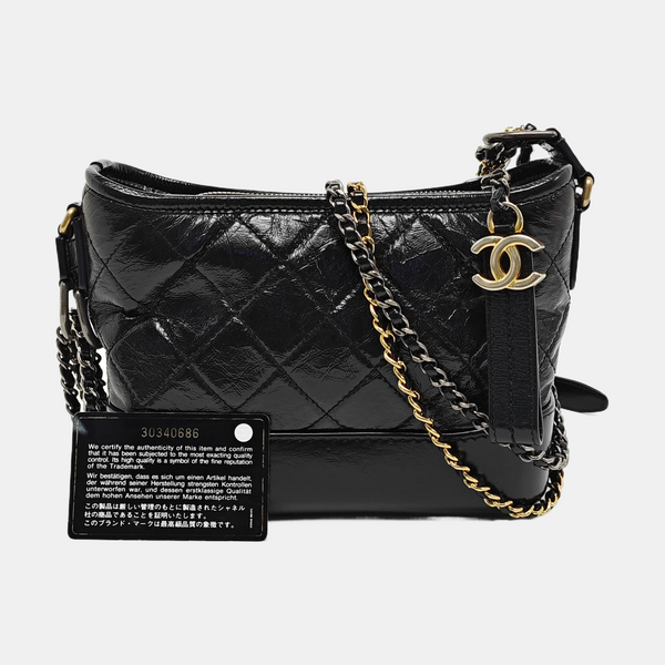 GABRIELLE Small Quilted Calfskin Black