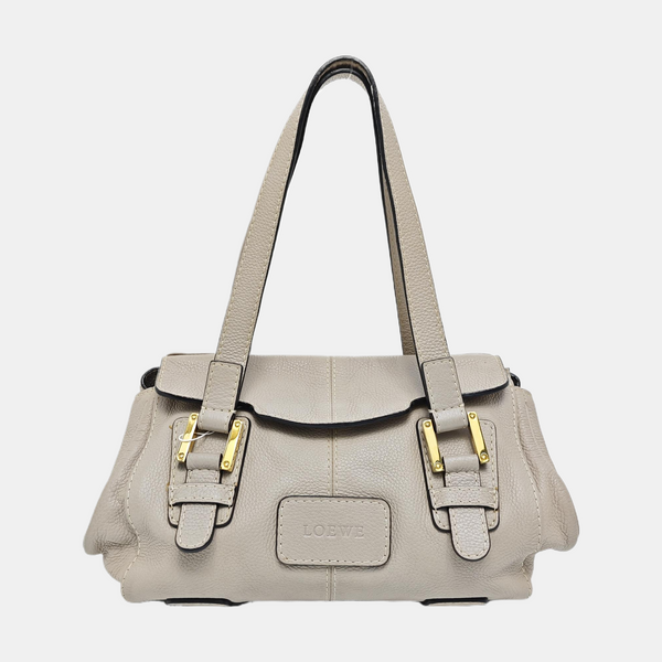 Calfskin Top Handle Bag Beige