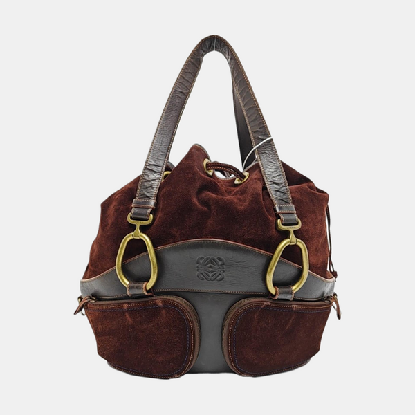 Calfskin Top Handle Bag Brown