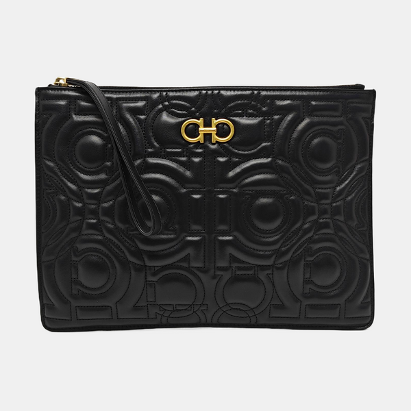 Quilted Calfskin Clutch Black