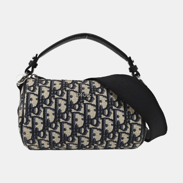 Oblique Canvas Shoulder Bag Beige