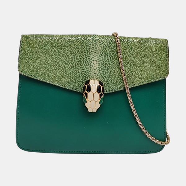 SERPENTI FOREVER Small Stingray Leather Green