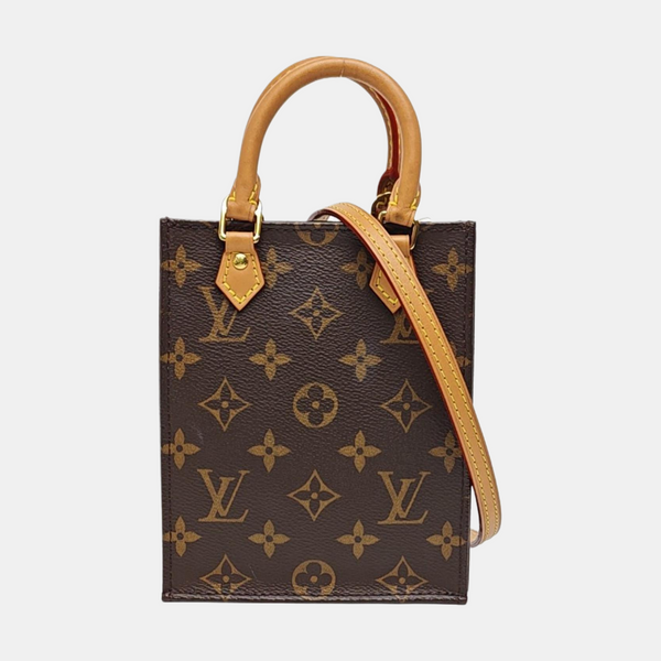 SAC PLAT Mini Monogram Coated Canvas Brown