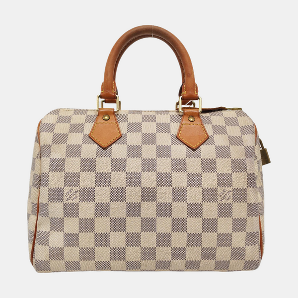SPEEDY 25 Damier Azur Coated Canvas White
