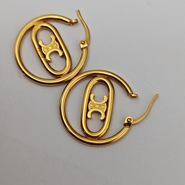 Metal Gold Stud Earrings