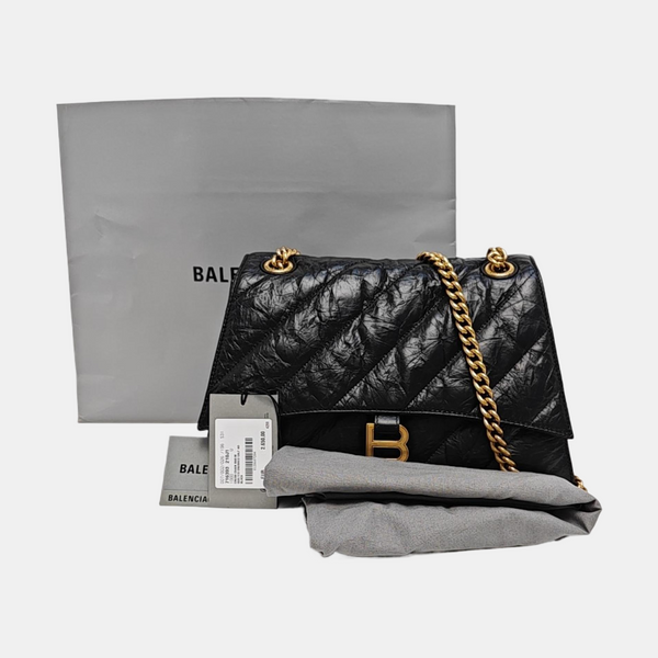 Crush Medium Quilted Calfskin Black