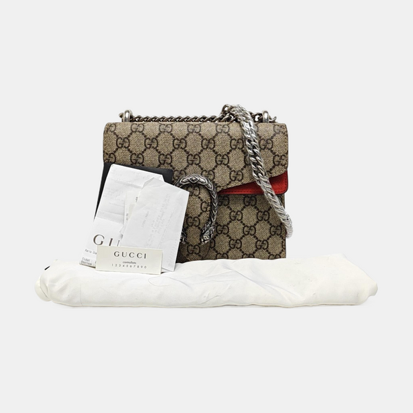 Dionysus Mini Monogram Coated Canvas Beige