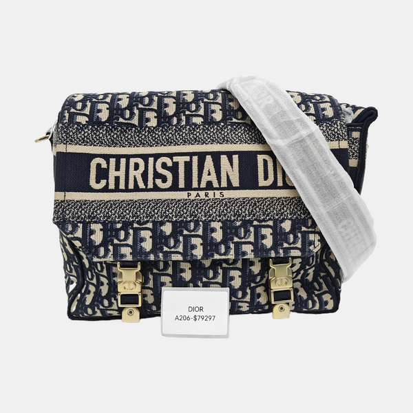 Diorcamp Medium Oblique Canvas Blue