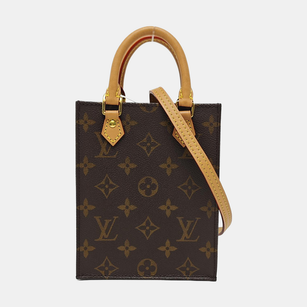 SAC PLAT Mini Monogram Coated Canvas Brown