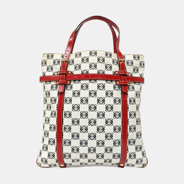 Monogram Coated Canvas Tote Bag Beige