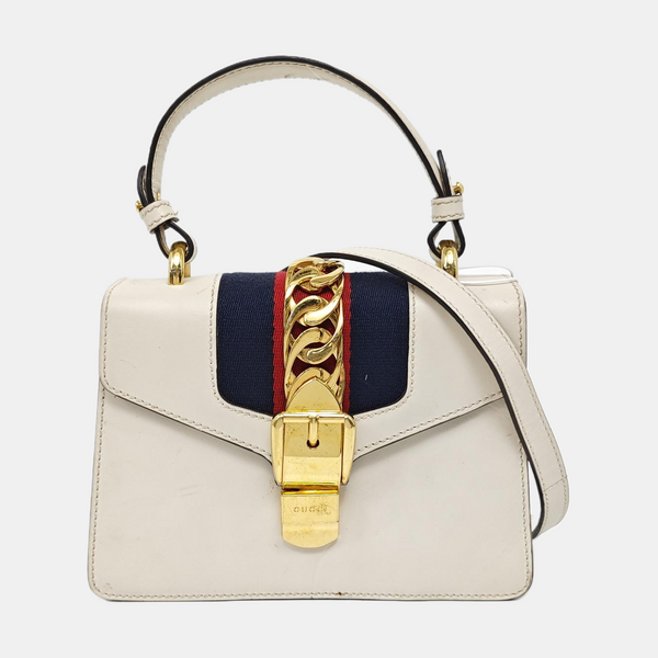 Sylvie Mini Calfskin White