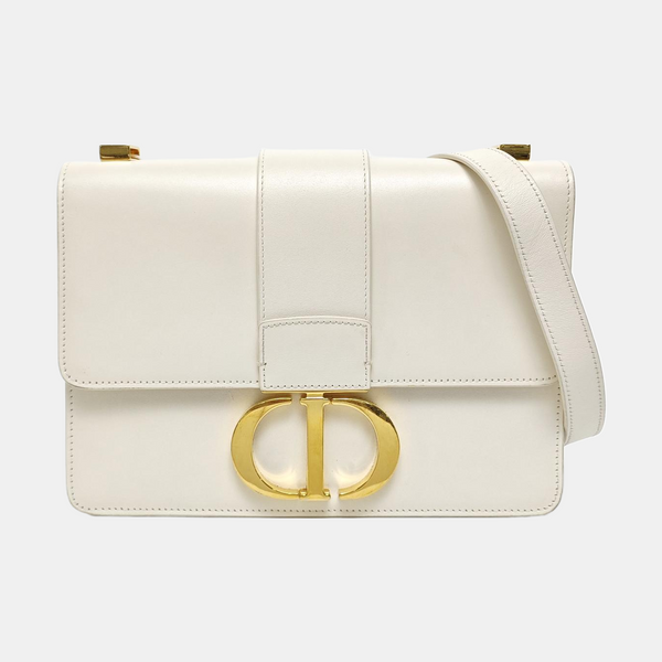 Authenticated pre-owned 30 Montaigne Calfskin White - Shoulder Bag at Looply