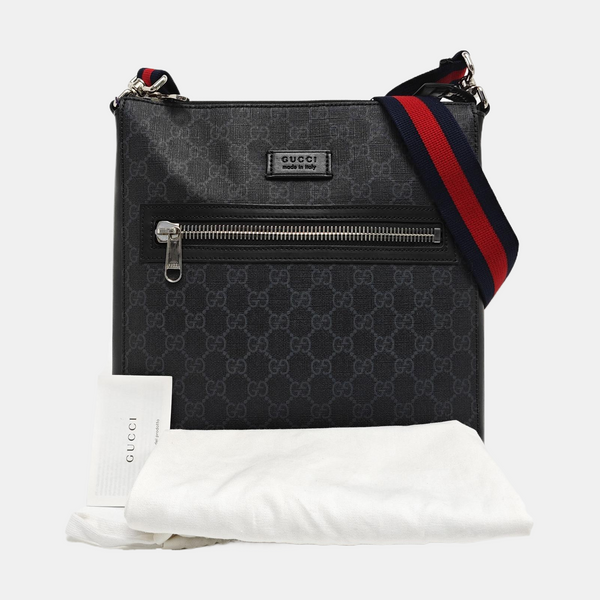Monogram Coated Canvas Crossbody Bag Black