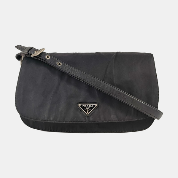 Nylon Shoulder Bag Black