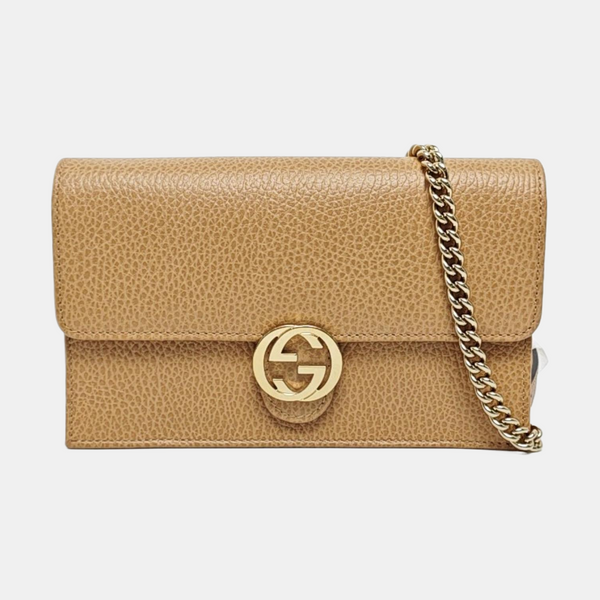 Authenticated pre-owned Interlocking G Calfskin Beige - Shoulder Bag at Looply