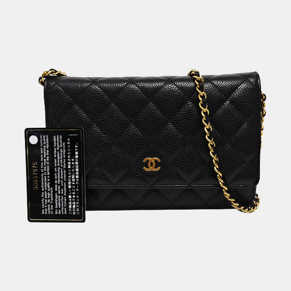 WOC Quilted Grained Calfskin Black