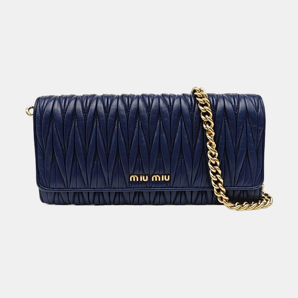Quilted Lambskin Shoulder Bag Blue