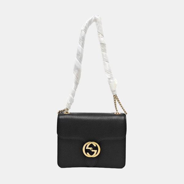 Authenticated pre-owned Interlocking G Small Calfskin Black - Shoulder Bag at Looply
