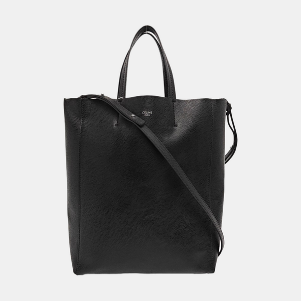 Authenticated pre-owned VERTICAL CABAS Small Calfskin Black - Tote Bag at Looply